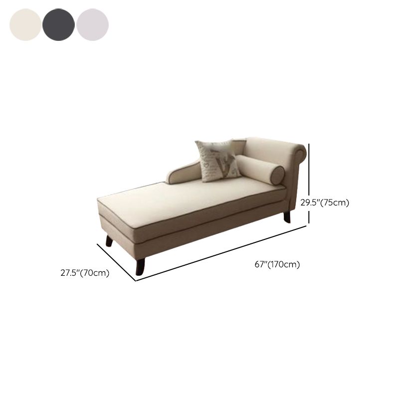 Living Room Rolled Arms Chaise Lounge Modern Chaise with Linen Upholster Clearhalo 'Chairs & Seating' 'Chaise Lounge' 'chaise_lounge' 'furn' 'furn_chaise_lounge' 'Furniture' 'Living Room Furniture' 1200x1200_d1458736-b83b-44ea-892f-da6ea99bbe6a