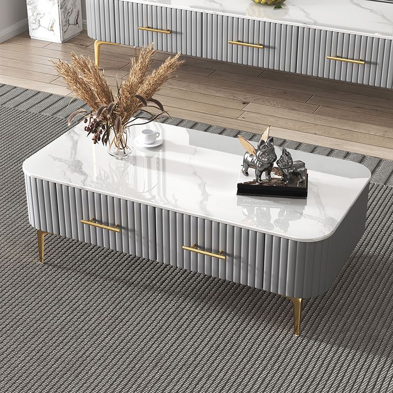 16"H Glam Coffee Table Rectangle 4 Legs Coffee Cocktail Table Clearhalo 'Coffee & Accent Tables' 'Coffee Tables' 'coffee_tables' 'furn' 'furn_coffee_tables' 'Furniture' 'Living Room Furniture' 1200x1200_d14636fe-fdc4-4212-9ac0-9a744fc83cfe