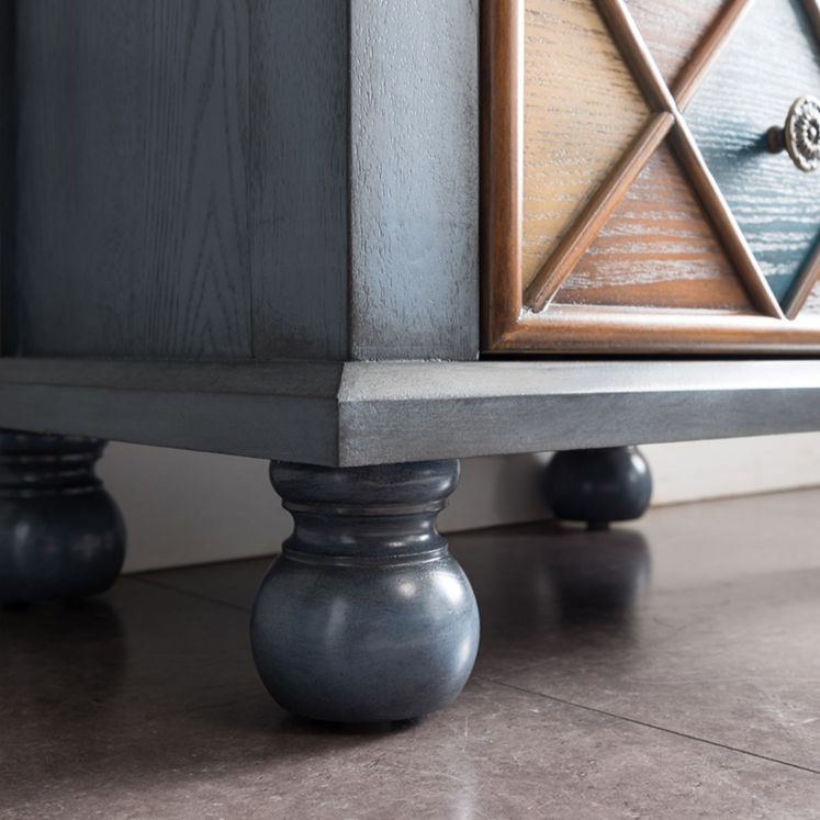 Rustic Floor Wine Rack Solid Wood Wine Bottle Holder for Living Room