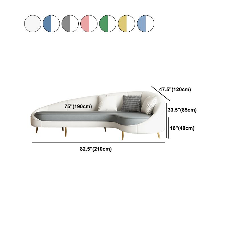 Contemporary Sloped Arm Curved Sofa Sewn Pillow Back Sofa for Living Room, Apartment Clearhalo 'furn' 'furn_sofas' 'Furniture' 'Living Room Furniture' 'Sofa' 'sofas' 1200x1200_d146ec47-0809-48fc-883d-d582136a0156