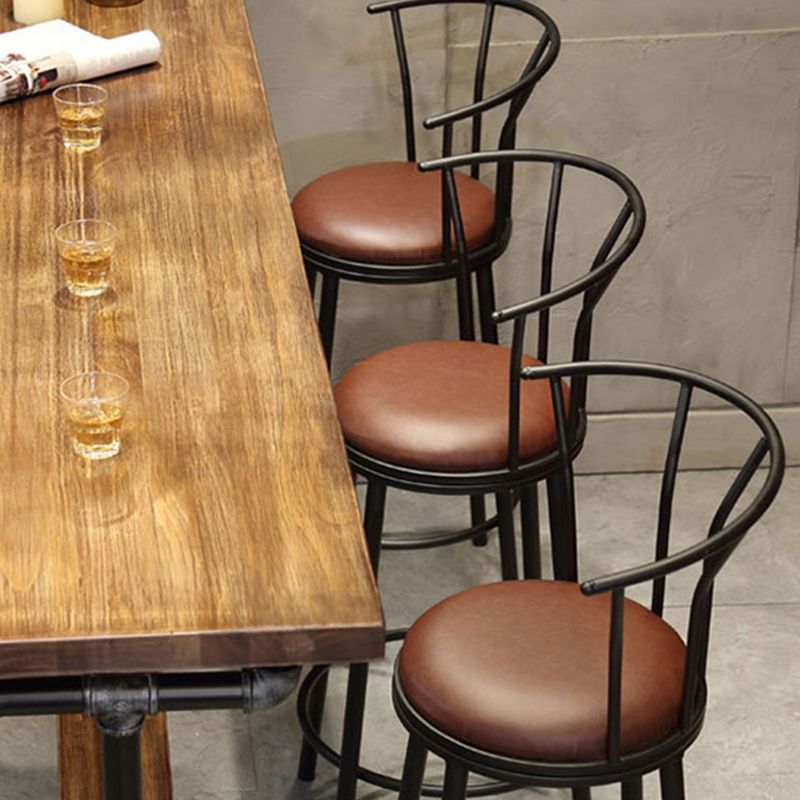 Industriemetall -Esshocker Armless Barhocker mit Fußstütze