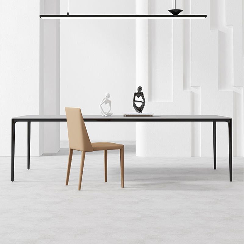 Sintered Stone Dining Table Simplicity Style 4 Legs Base Table for Dining Room Clearhalo ' dining_table' 'Dining Tables & Seating' 'Dining Tables' 'Furniture' 'furniture_dining_table' 'Kitchen & Dining Furniture' 'kitchen&dining_furn' 'kitchen' 'kitchen_dining_table' 1200x1200_d1480235-4696-4765-bce4-ccc3afd41888