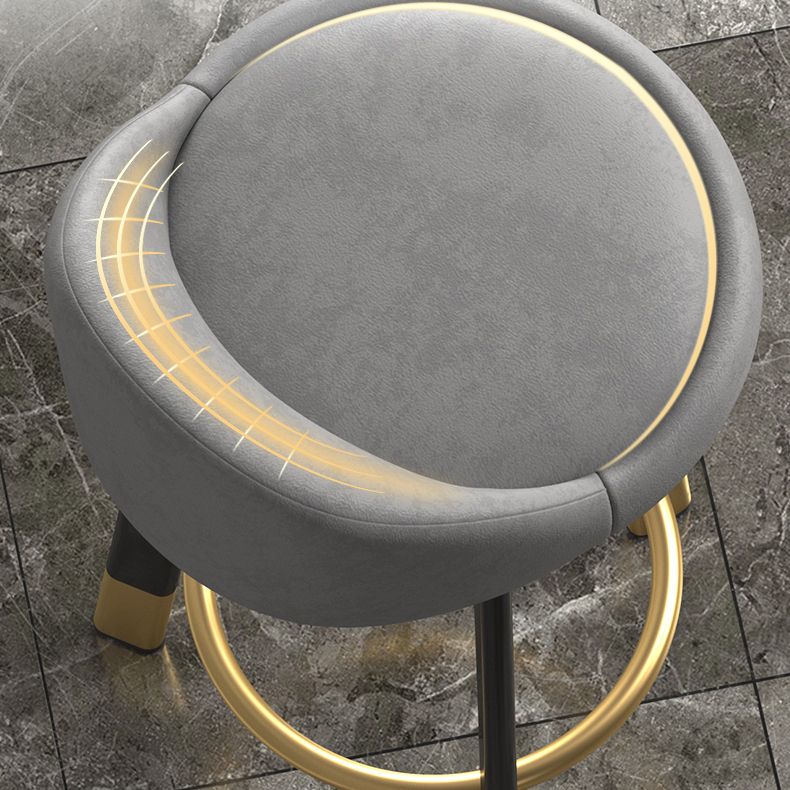 Modern Armless Backrest Counter Stool Steel Single Bar Stool with Cushion and Pedal Clearhalo 'Bar Furniture' 'Bar Stools' 'bar_stools' 'furn' 'furn_bar_stools' 'furniture_bar_stools' 'Kitchen & Dining Furniture' 'kitchen&dining_furn' 'kitchen' 'kitchen_furn' Furniture' 1200x1200_d148173f-d464-4de2-bfa3-89118d8102fb