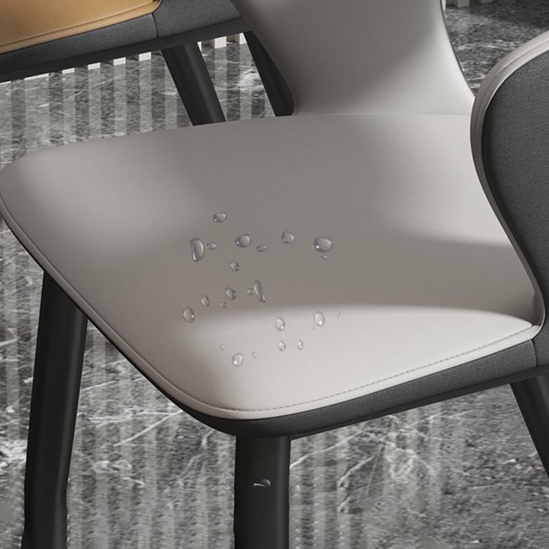 Minimalist Design Arm Open Back Side Chairs Faux Leather Side Chair Clearhalo 'Dining Chairs' 'Dining Tables & Seating' 'dining_chair' 'furn' 'furn_dining_chair' 'Furniture' 'furniture_dining_chair' 'Kitchen & Dining Furniture' 1200x1200_d14b1e75-7b9d-44de-90f4-a80017b47162