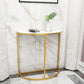 Glam Half Moon Console Accent Table Antieke afwerking Bafe -consoletafel
