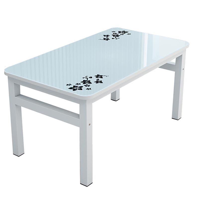 Modern White in Glass Counter Table Rectangle Dining Table for Kitchen Clearhalo 'Dining Tables & Seating' 'Dining Tables' 'dining_table' 'furn' 'furn_dining_table' 'Furniture' 'Kitchen & Dining Furniture' 1200x1200_d14dc307-ed1c-4968-8699-8033cfb41b8b