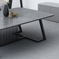 Rectangle Stone Top Coffee Table with Black Metal Trestle Base Clearhalo 'Coffee & Accent Tables' 'Coffee Tables' 'coffee_tables' 'furn' 'furn_coffee_tables' 'Furniture' 'Living Room Furniture' 1200x1200_d14dc46d-dba6-4a19-9659-44b879ab5581