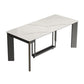 Rectangle Folding Dining Table Wood and Stone Dining Table for Dining Room