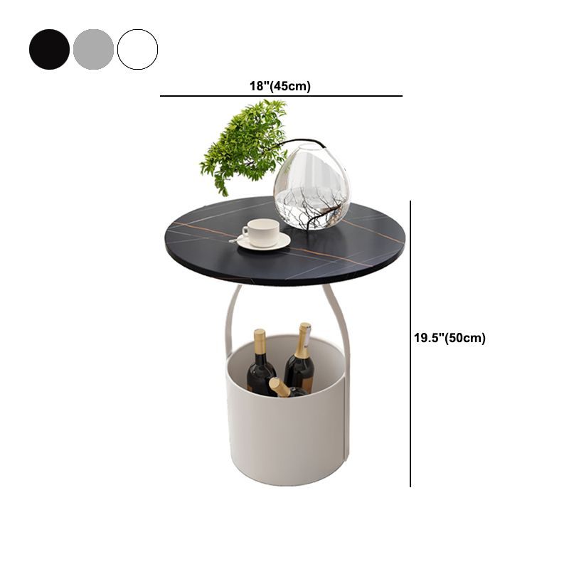 19.6" Tall Modern Round Slate Top Side Table Iron Pedestal End Table Clearhalo 'Coffee & Accent Tables' 'End & Side Tables' 'end_side_tables' 'furn' 'furn_end_side_tables' 'Furniture' 'Living Room Furniture' 1200x1200_d14ec0de-a950-4a8c-b739-e891436c1912
