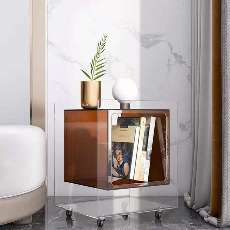 Modernism with Casters Coffee Table Acrylic 18.1'' Cocktail Table Clearhalo 'Coffee & Accent Tables' 'Coffee Tables' 'coffee_tables' 'furn' 'furn_coffee_tables' 'Furniture' 'furniture_coffee_tables' 'Living Room Furniture' 1200x1200_d14feae9-c5db-44a6-bf64-e4f2d1d42910