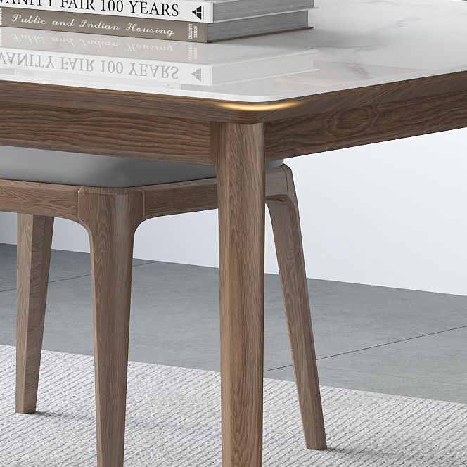 Industrial Style Dinner Table Stone Rectangle Dining Site Table in White Clearhalo 'Dining Tables & Seating' 'Dining Tables' 'dining_table' 'furn' 'furn_dining_table' 'Furniture' 'Kitchen & Dining Furniture' 1200x1200_d1513dd8-a24c-4154-8023-5058fbc77bb8