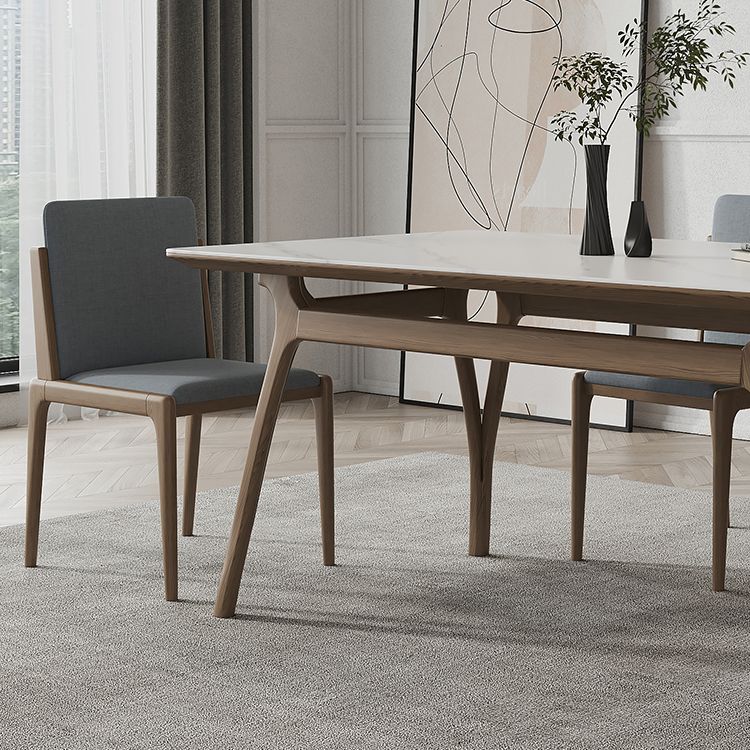 Sintered Stone Rectangle Dining Table White Stone Top Table with Wooden Base and 4 Legs Clearhalo ' dining_table' 'Dining Tables & Seating' 'Dining Tables' 'furn' 'furn_dining_table' 'Furniture' 'furniture_dining_table' 'Kitchen & Dining Furniture' 'kitchen&dining_furn' 'kitchen' 'kitchen_dining_table' 1200x1200_d152cd0b-db54-4e14-9637-fe67bb34dc51