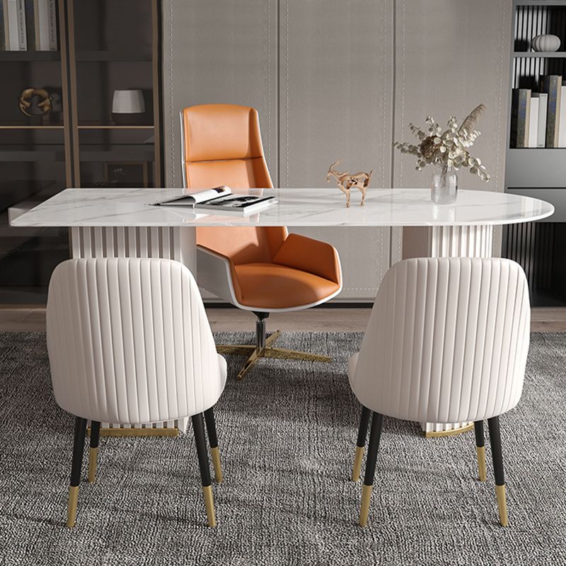 Irregular Shaped Stone Top Office Desk Modern Style Writing Desk for Office