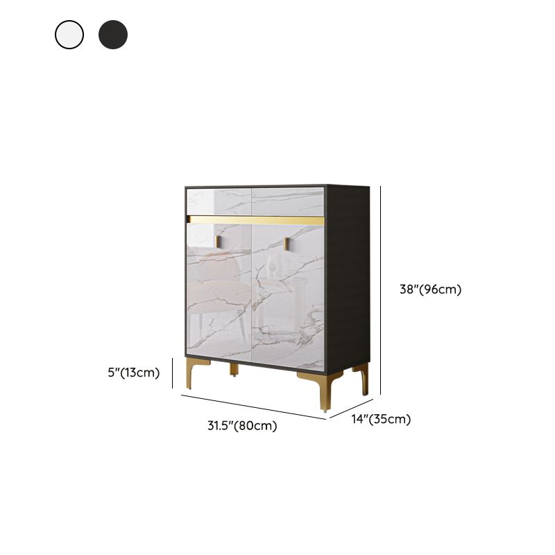 Credenza a buffet in legno di credenza in stile glam con armadi e cassetti