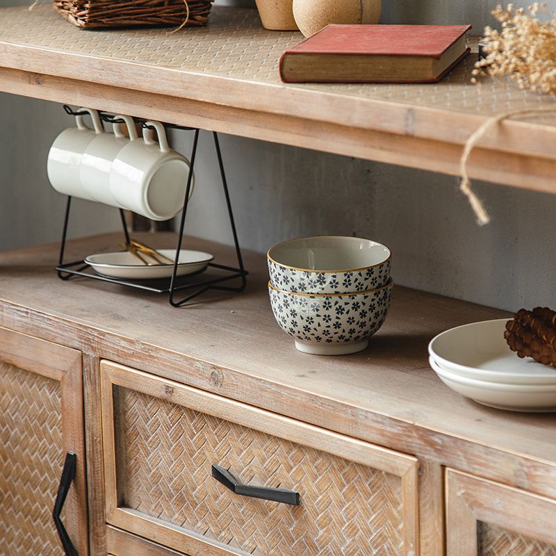 Traditional Wooden Dining Server Open Storage Sideboard for Dining Room Clearhalo 'buffet_sideboard' 'Buffets & Sideboards' 'furn' 'furn_buffet_sideboard' 'Furniture' 'Kitchen & Dining Furniture' 1200x1200_d156e679-a14b-4be4-afe1-0ab53d2977e4