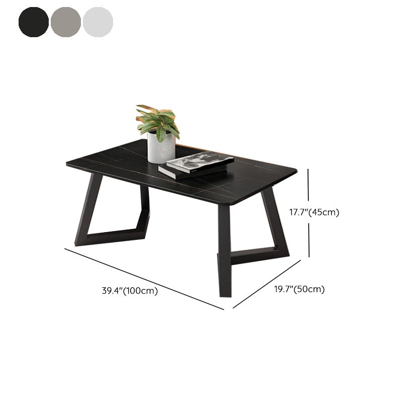 Contemporary 17.7" H Coffee Table Rectangular Stone 1 Single Cocktail Table Clearhalo 'Coffee & Accent Tables' 'Coffee Tables' 'coffee_tables' 'furn' 'furn_coffee_tables' 'Furniture' 'Living Room Furniture' 1200x1200_d156eef5-2c91-47af-8131-1d504c4c4912