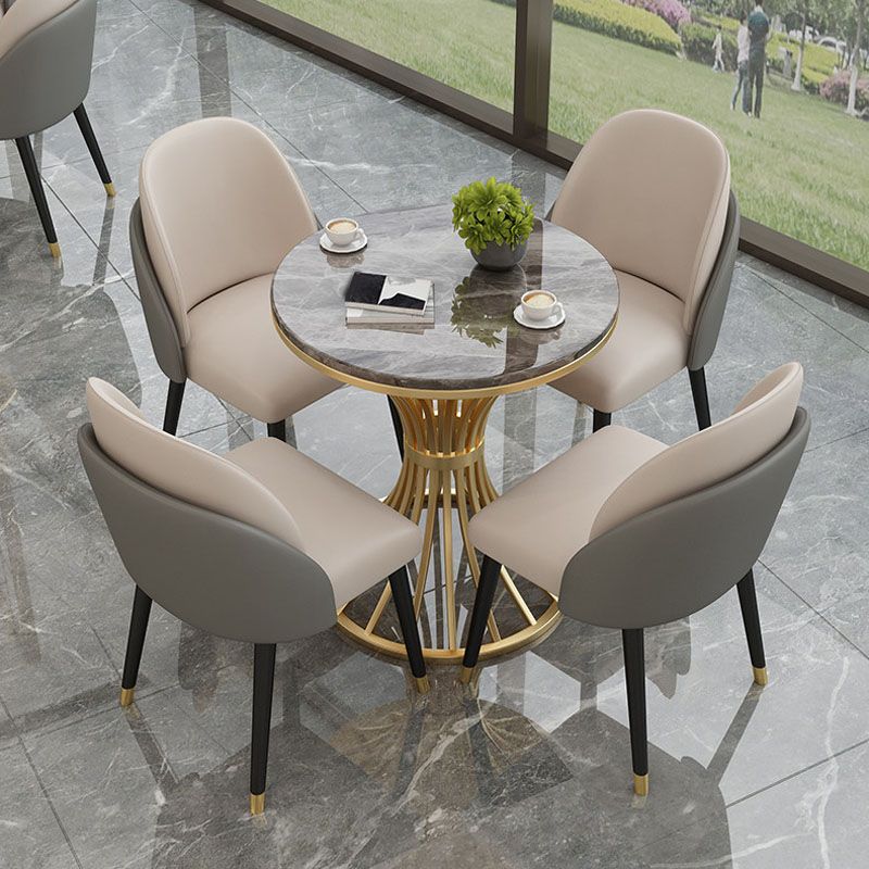 Set di tavoli da pranzo rotondo per casa 1/2/4/4/5 pezzi Dinette di finitura lucidata moderna