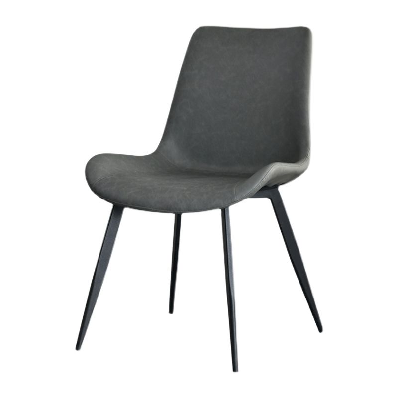 Contemporary Design Leather Dining Chairs Solid Back Armless Side Chairs Clearhalo ' kitchen&dining_furn' 'Dining Chairs' 'Dining Tables & Seating' 'dining_chair' 'furn' 'furn_dining_chair' 'Furniture' 'furniture_dining_chair' 'Kitchen & Dining Furniture' 'kitchen' 1200x1200_d15768bb-3ecb-4ddc-b7ae-d80c5fc31452