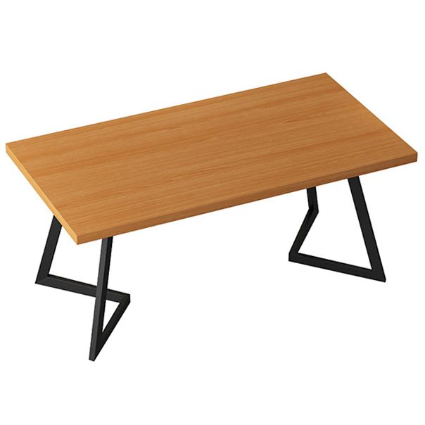 黒いフレームの産業茶色のダイニングテーブル