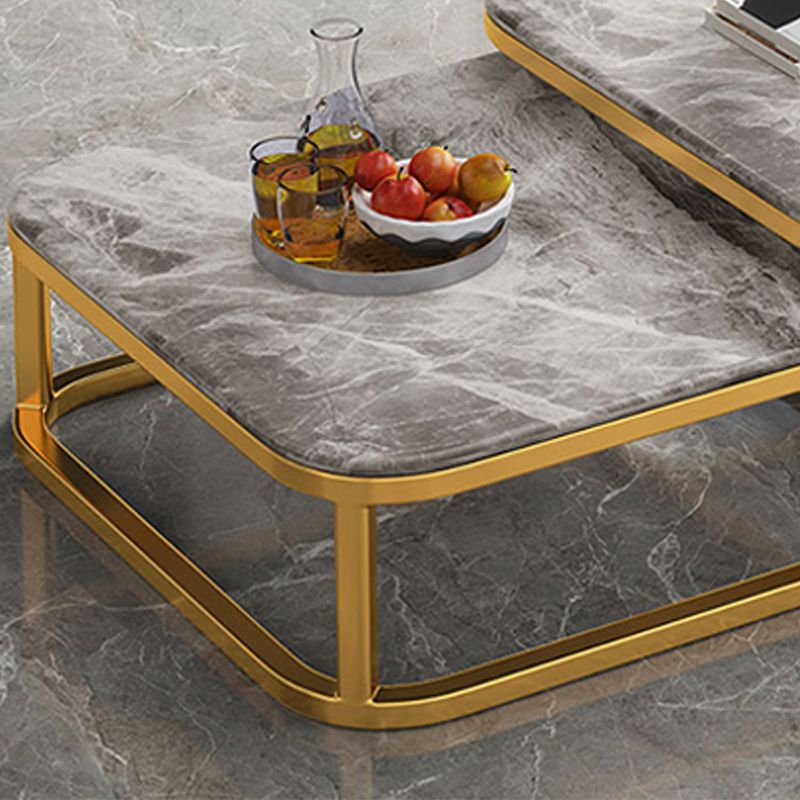 2 pezzi Tavolino in pietra Tavolino quadrati tavolo da cocktail set con archiviazione