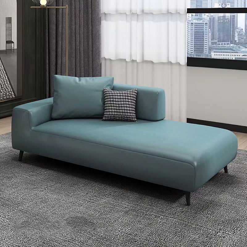 One Armed Faux Leather Accent Chair Modern Square Arms Chaise