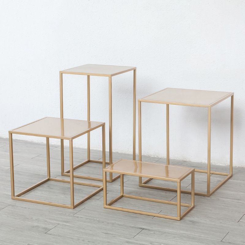 Mesa de deslizamiento de extremo de metal de mediados de siglo Mesa de esquina de sofá marco minimalista