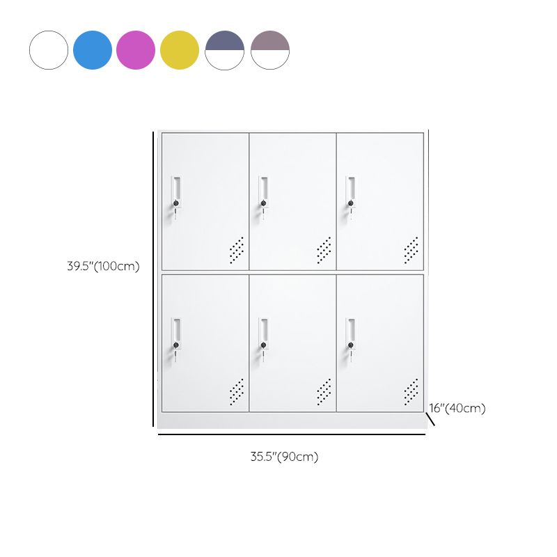 Matte Finish Steel Storage Cabinet with Hinged Doors Contemporary Non-Hanging Armoire Clearhalo 'Armoires & Wardrobes' 'armoires_wardrobes' 'Bedroom Furniture' 'furn' 'furn_armoires_wardrobes' 'Furniture' 1200x1200_d15bda59-aa03-4629-9a53-88c41cb01c7f