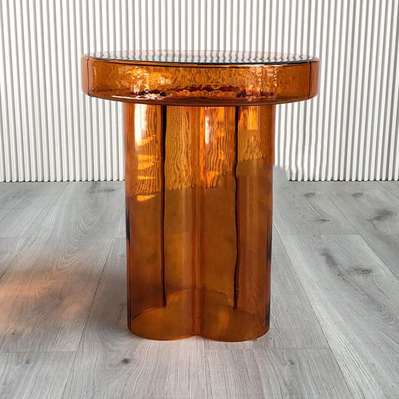 Contemporary Round Glass Coffee Table Pedestal Cocktail Table Clearhalo 'Coffee & Accent Tables' 'Coffee Tables' 'coffee_tables' 'furn' 'furn_coffee_tables' 'Furniture' 'Living Room Furniture' 1200x1200_d15c2b55-3159-4a81-920c-b81ed277dac0