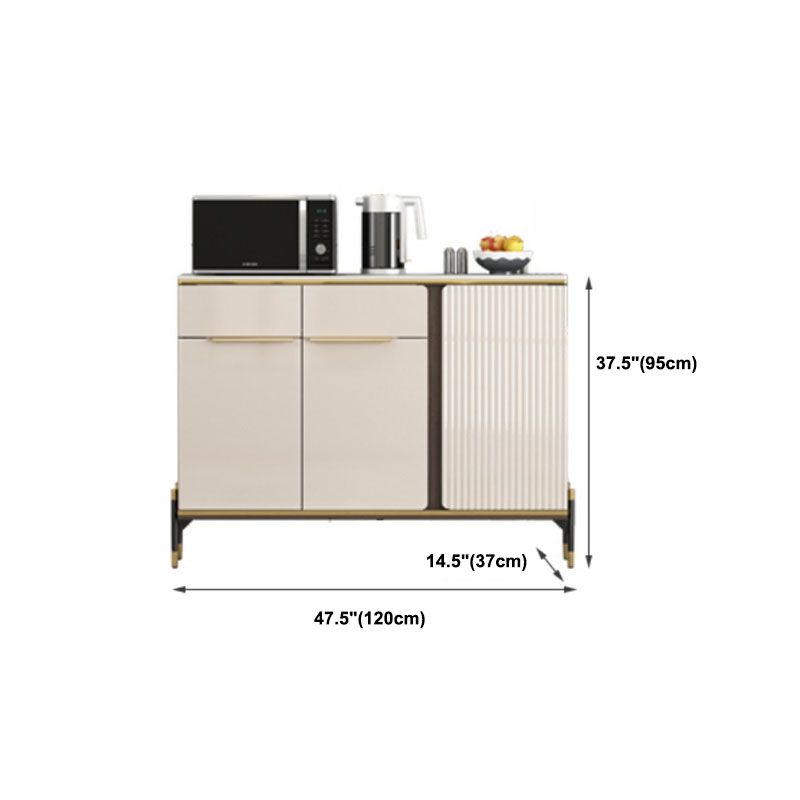 Glam -dressoir kaststeen en gemanipuleerd houten eetbuffet