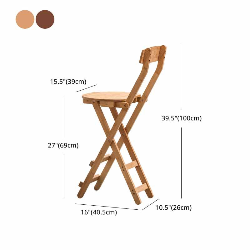 Indoor Minimalism Wood Backrest Barstools Folding Counter Stools, 1 Piece Clearhalo 'Bar Furniture' 'Bar Stools' 'bar_stools' 'furn' 'furn_bar_stools' 'furniture_bar_stools' 'Kitchen & Dining Furniture' 'kitchen&dining_furn' 'kitchen' 'kitchen_furn' Furniture' 1200x1200_d15dec60-3834-499f-adfa-e271759a200c