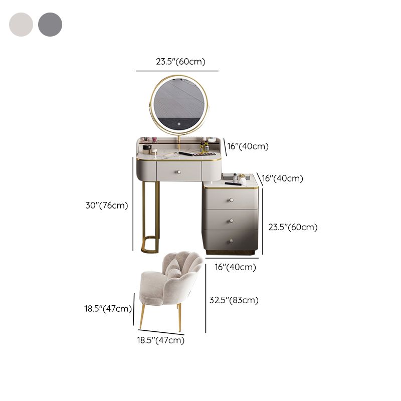 Glam houten met lade slaapkamer verlichte spiegel make-up ijdelheid