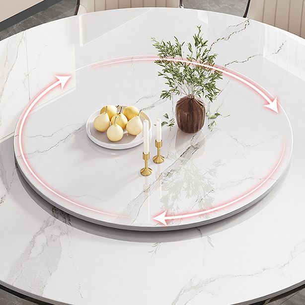 Modern Round Dining Table Sintered Stone Dinner Table for Dining Room Clearhalo 'Dining Tables & Seating' 'Dining Tables' 'dining_table' 'furn' 'furn_dining_table' 'Furniture' 'Kitchen & Dining Furniture' 1200x1200_d1600923-35c1-4a23-944a-fc268c7b3009