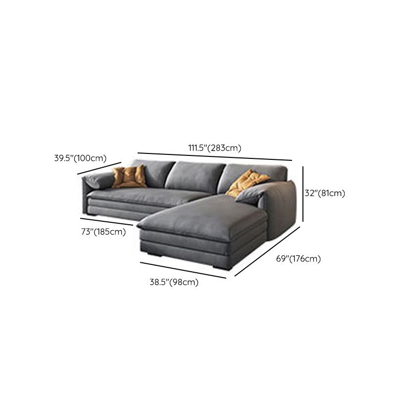 68 "W Contemporáne de tela de sofá seccional Sectional