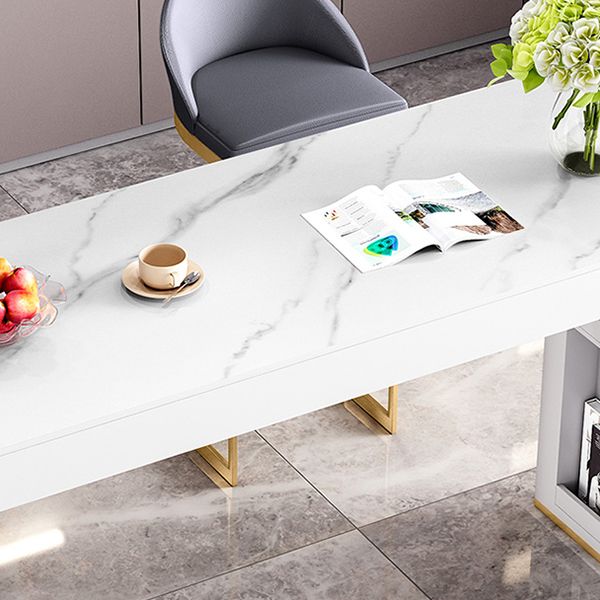 Glam Bar Table Set 1/3/5 Pcs Rectangle Stone Bar Table and Upholstered Stools Clearhalo 'Bar Furniture' 'furn' 'furn_home_bar_bar_sets' 'Furniture' 'Home Bars & Bar Sets' 'home_bar_bar_sets' 'Kitchen & Dining Furniture' 1200x1200_d163761a-70f9-481b-bb91-e6d02a3efb7a