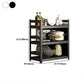 Modern Style Bookshelf 3-shelf Open Back Metal Bookcase for Home