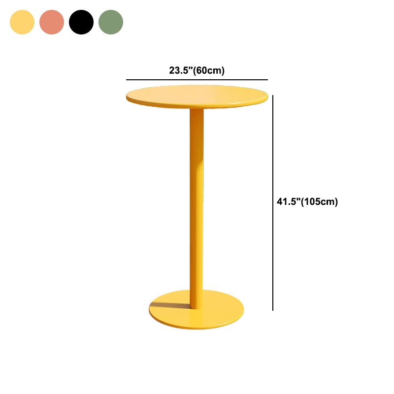Modern Round Metal Bar Table Dining Table - 23.6" L x 23.6" W x 41.3" H Clearhalo 'Bar Furniture' 'Bar Tables' 'bar_tables' 'furn' 'furn_bar_tables' 'Furniture' 'Kitchen & Dining Furniture' 1200x1200_d164233d-ade4-44fb-9e67-92a9e781d29a