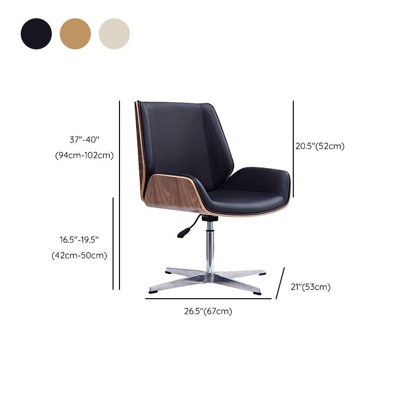 Zeitgenössischer Bürostuhl Faux Leder Aufgabe Mid Back Stuhl mit Rädern