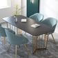 Rectangle Dining Table Double Pedestal Dining Table with Stone Top