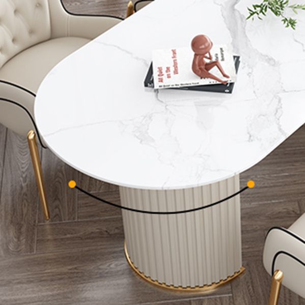 Free Form White Dining Table Sintered Stone Table Modern with Double Pedestal Clearhalo ' dining_table' 'Dining Tables & Seating' 'Dining Tables' 'furn' 'furn_dining_table' 'Furniture' 'furniture_dining_table' 'Kitchen & Dining Furniture' 'kitchen&dining_furn' 'kitchen' 'kitchen_dining_table' 1200x1200_d16535e4-210e-429e-808e-c6aff95b760a