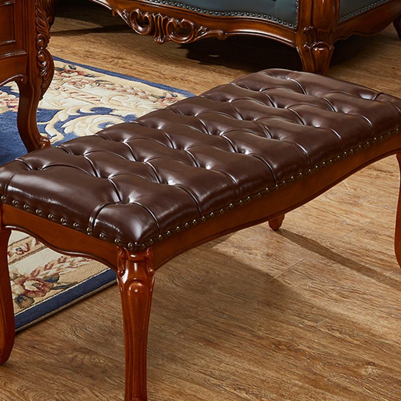 Rectangle 15.7" Wide Entryway Bench Traditional Upholstered Seating Bench with Nailheads Clearhalo 'Benches' 'Chairs & Seating' 'furn' 'furn_benches' 'Furniture' 'Living Room Furniture' 1200x1200_d1658fd7-5429-4241-ac01-6438894ac39e