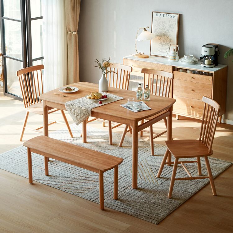 Solid Wood Frame Dining Table Rectangle Dinette Table for Home Clearhalo 'Dining Tables & Seating' 'Dining Tables' 'dining_table' 'furn' 'furn_dining_table' 'Furniture' 'Kitchen & Dining Furniture' 1200x1200_d1666305-6500-46db-9b5c-ac8a8ccd8d7d