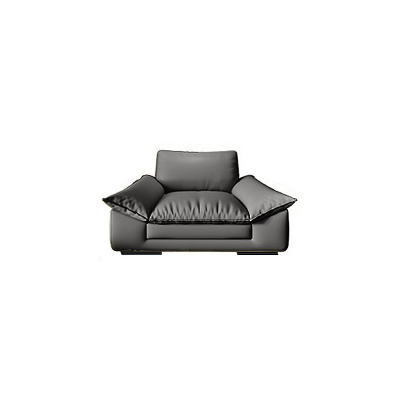 Modern Faux Leather Sofa and Chaise Gray Pillow Top Arm Sectional for Apartment Clearhalo 'furn' 'furn_sectionals' 'Furniture' 'furniture_sectionals' 'kitchen' 'kitchen_sectionals' 'Living Room Furniture' 'Sectionals' 1200x1200_d168932c-12eb-4b4b-80b2-0371ce947f63