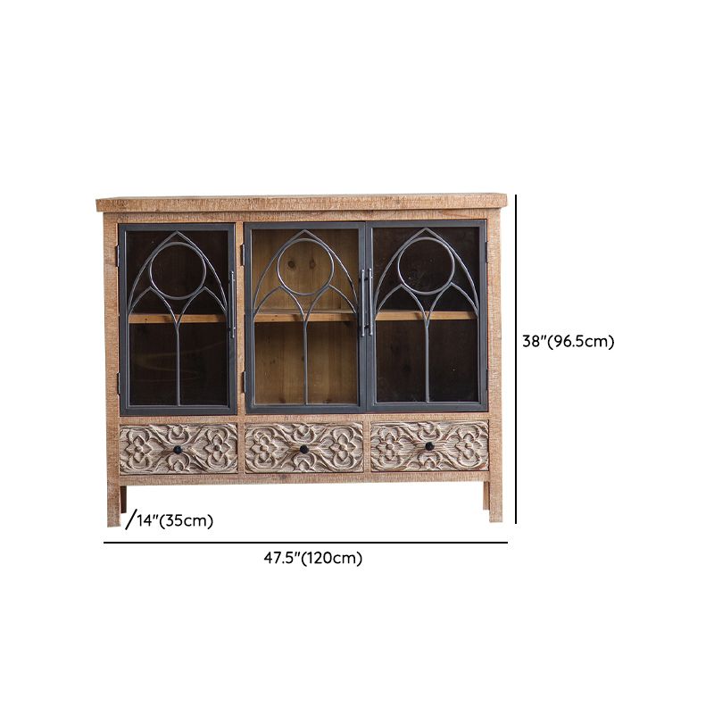 Armoire du buffet en bois massif moderne avec portes pour salle à manger