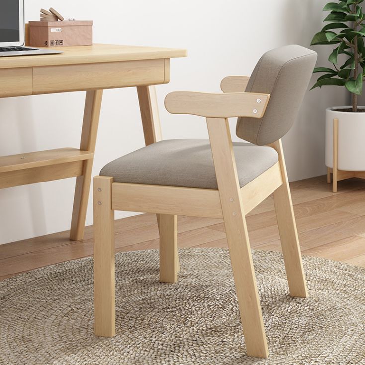 Wood Modern Dining Arm Chair with Color Cushion Open Back Dining Side Chair Clearhalo ' kitchen&dining_furn' 'Dining Chairs' 'Dining Tables & Seating' 'dining_chair' 'furn' 'furn_dining_chair' 'Furniture' 'furniture_dining_chair' 'Kitchen & Dining Furniture' 'kitchen' 1200x1200_d16e81b6-13d1-4376-acd4-71ba51396ada