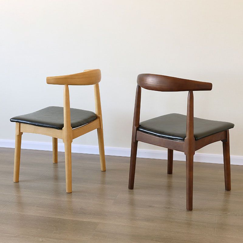 Sillas de comedor de cuero PU Diseño industrial Silla de comedor de espalda abierta