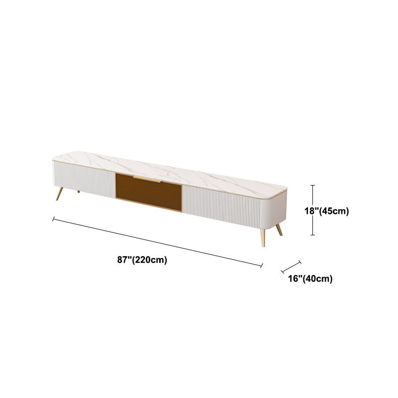 Modern TV Media Stand with Gold Metal Legs Stone Top Media Console with Drawers Clearhalo 'furn' 'furn_tv_stands_entertainment_centers' 'Furniture' 'Living Room Furniture' 'TV Stands & Entertainment Centers' 'TV Stands & Media Storage Furniture' 'tv_stands_entertainment_centers' 1200x1200_d16f717f-58b8-4815-bc08-2d41637174ba