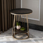 Frame Steel Tube Base Designed with Round Table Top Made of Rock PlateSide Table