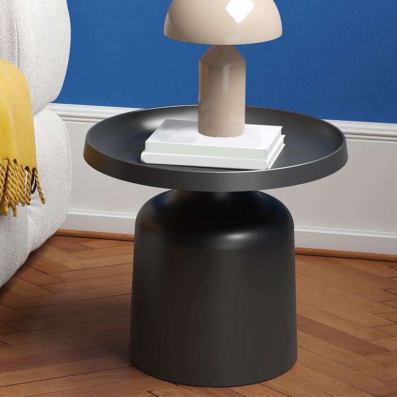 ラウンドトレイトップコーヒーテーブルメタルペデスタル1シングルカクテルテーブル