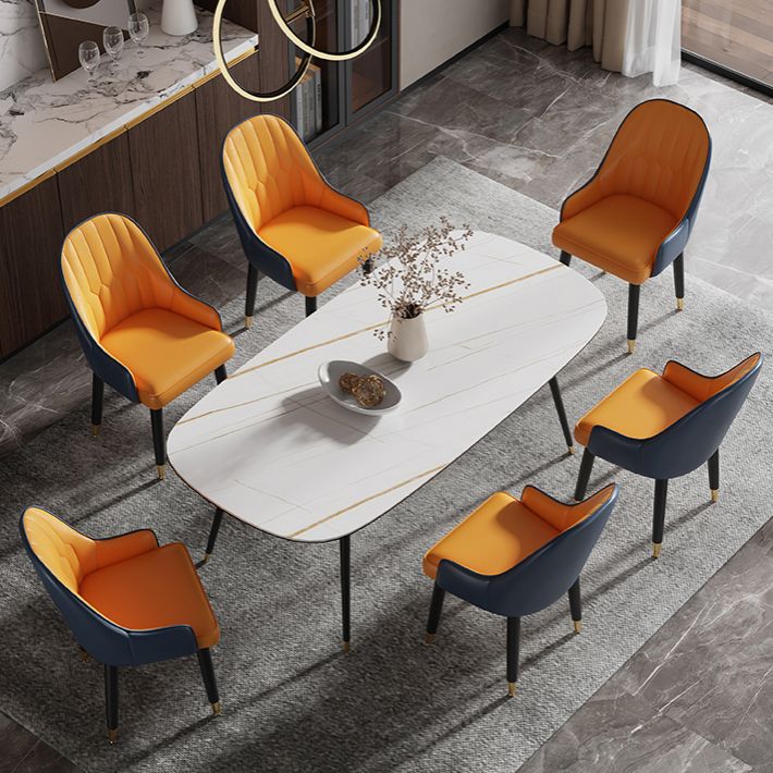 Glam Style Metal Dining Chairs Kitchen Dining Arm Side Chair (Set of 2) Clearhalo ' kitchen&dining_furn' 'Dining Chairs' 'Dining Tables & Seating' 'dining_chair' 'furn' 'furn_dining_chair' 'Furniture' 'furniture_dining_chair' 'Kitchen & Dining Furniture' 'kitchen' 1200x1200_d16ffd6e-918b-48b6-b26d-52ae5cc69bcd