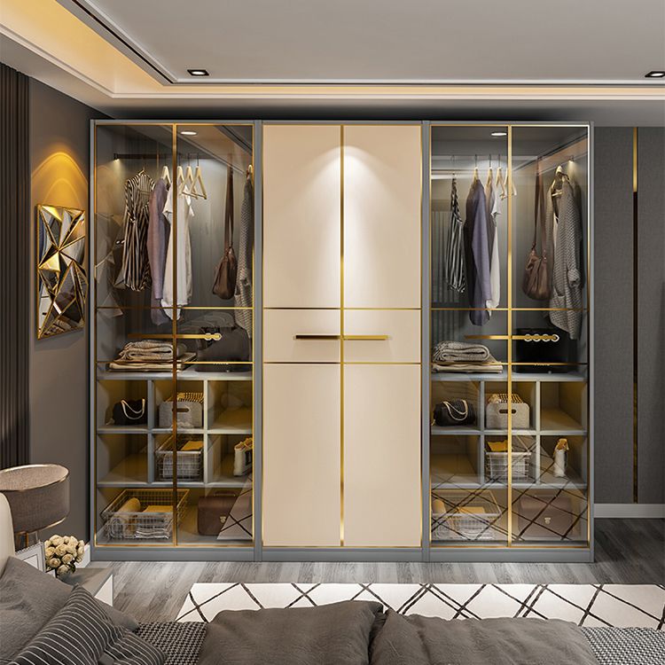 Contemporary Style Wardrobe Wood Wardrobe Closet for Bedroom Clearhalo 'Armoires & Wardrobes' 'armoires_wardrobes' 'Bedroom Furniture' 'furn' 'furn_armoires_wardrobes' 'Furniture' 1200x1200_d170fd46-4c82-4c91-927f-5c4f5b16ef6b